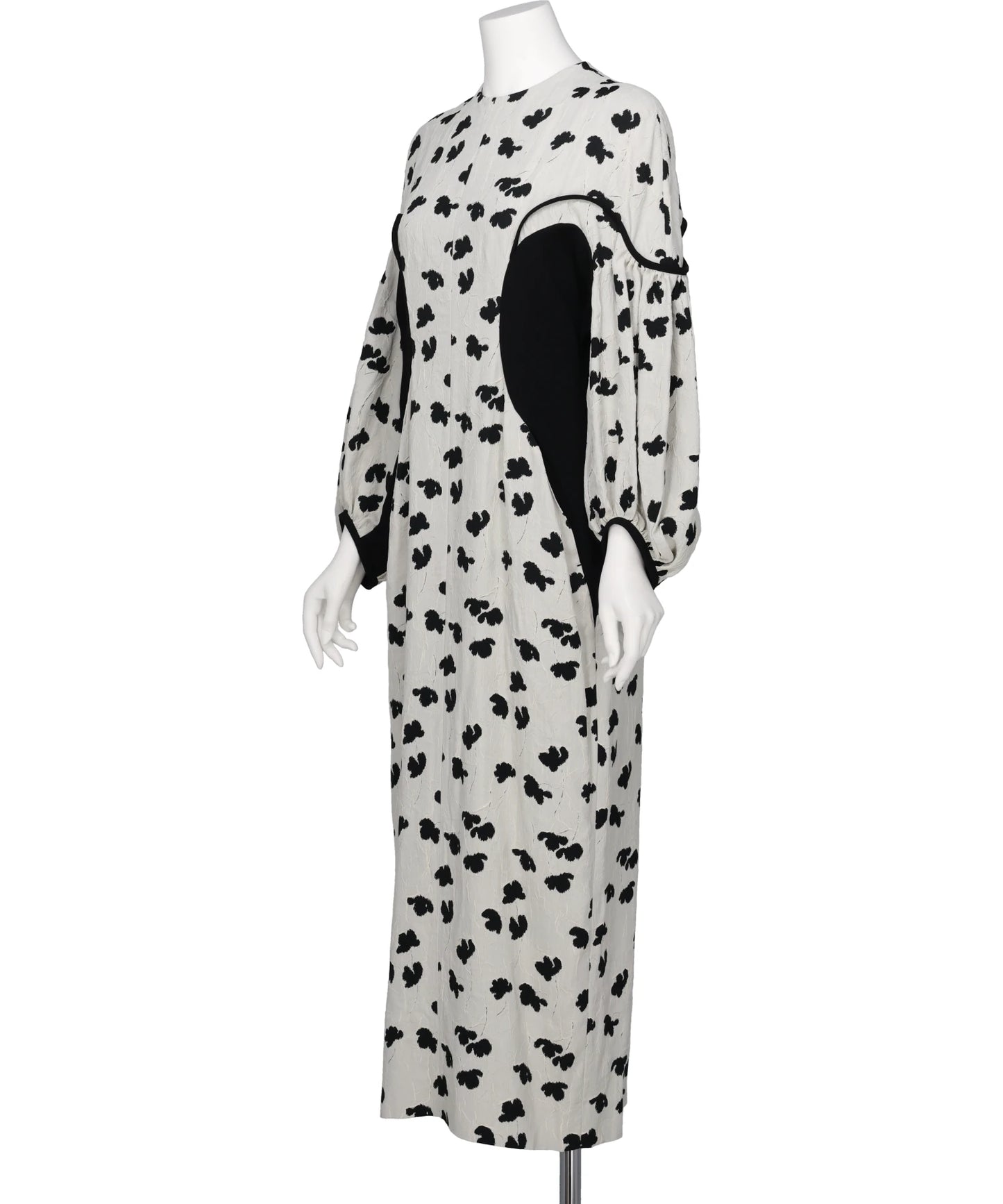 DOUBLE LAYERED FLORAL JACQUARD DRESS