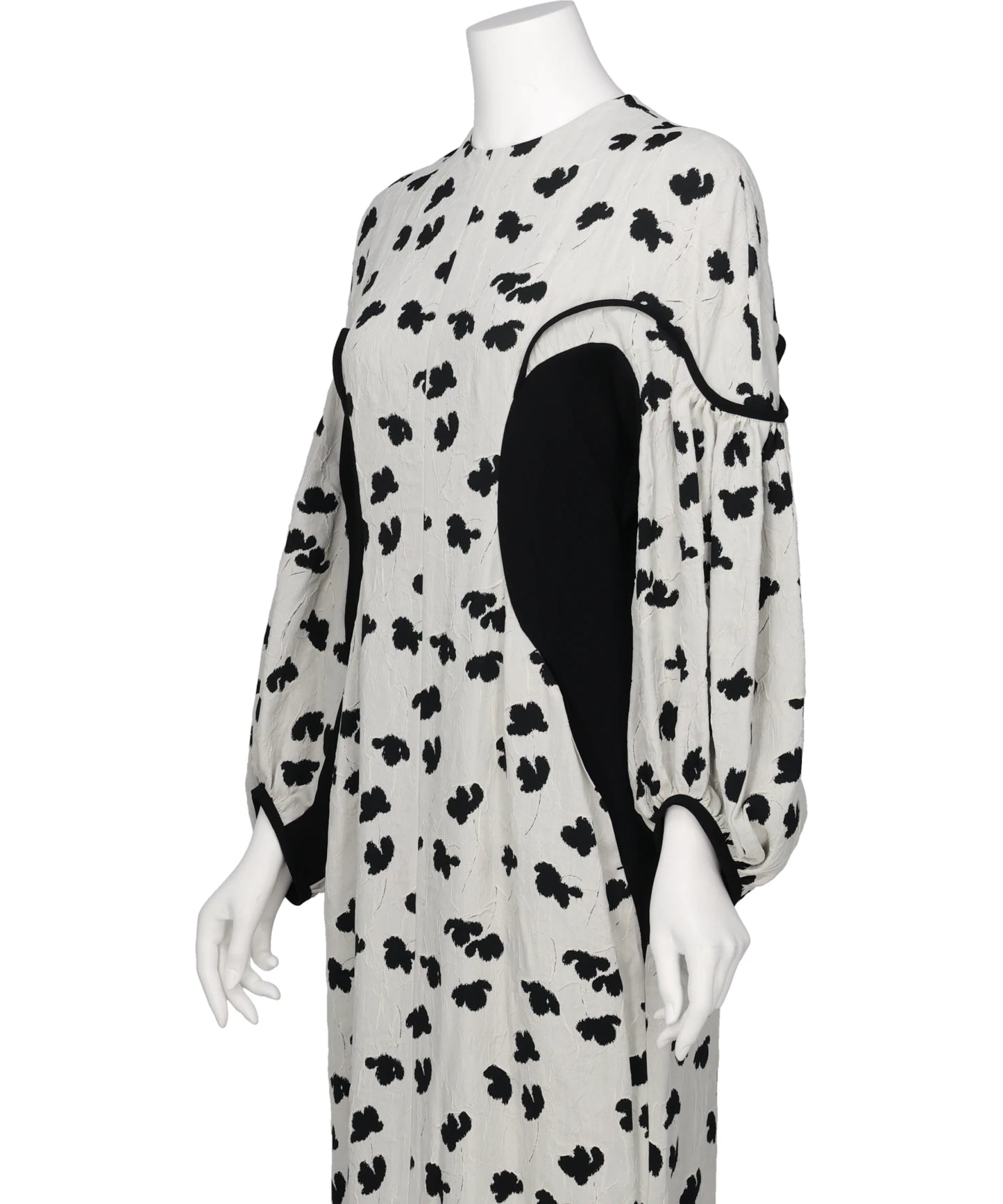 DOUBLE LAYERED FLORAL JACQUARD DRESS