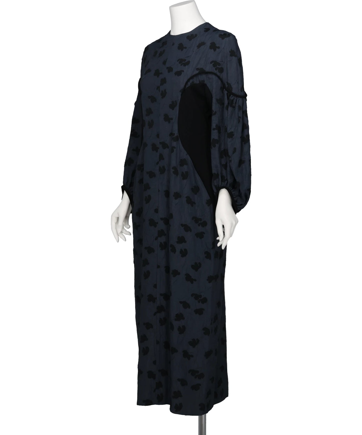 DOUBLE LAYERED FLORAL JACQUARD DRESS