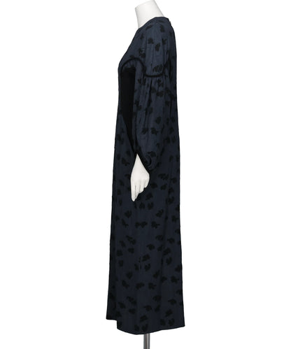 DOUBLE LAYERED FLORAL JACQUARD DRESS