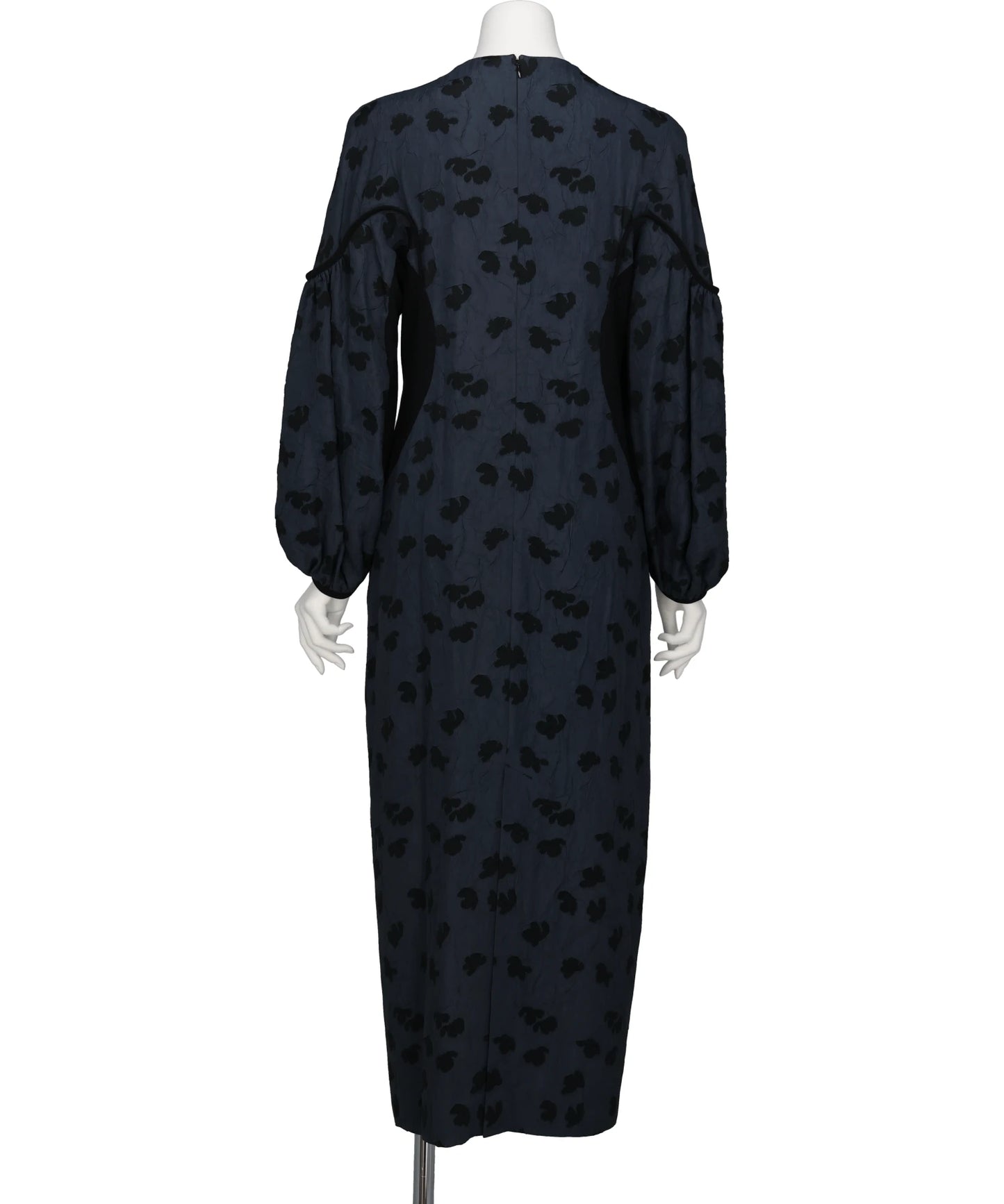 DOUBLE LAYERED FLORAL JACQUARD DRESS