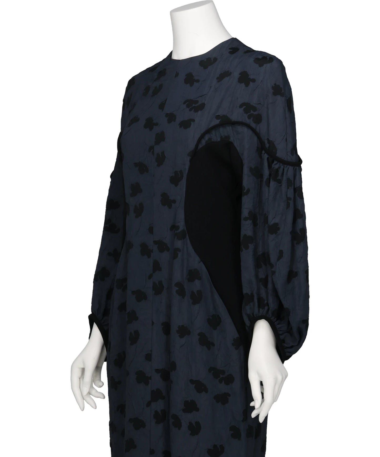 DOUBLE LAYERED FLORAL JACQUARD DRESS