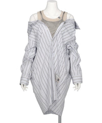 Maison MIHARA YASUHIRO(メゾンミハラヤスヒロ) LAYERED STRIPE SHIRTS DRESS