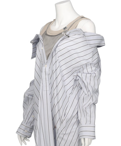 LAYERED STRIPE SHIRTS DRESS