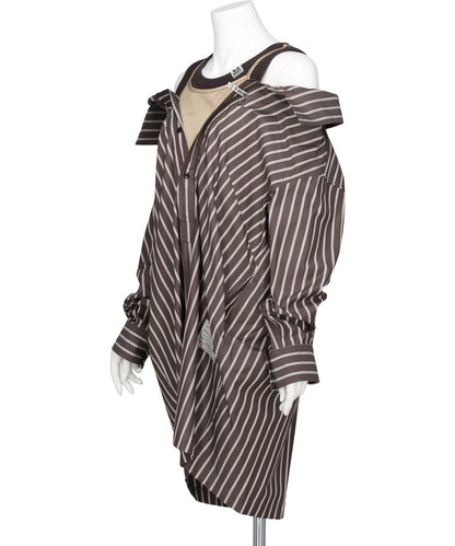 LAYERED STRIPE SHIRTS DRESS
