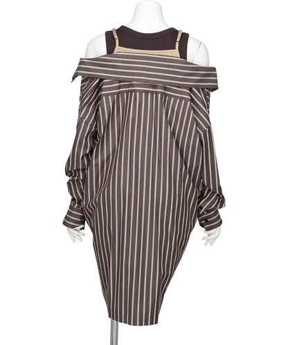 LAYERED STRIPE SHIRTS DRESS