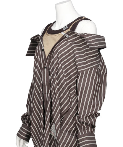 LAYERED STRIPE SHIRTS DRESS