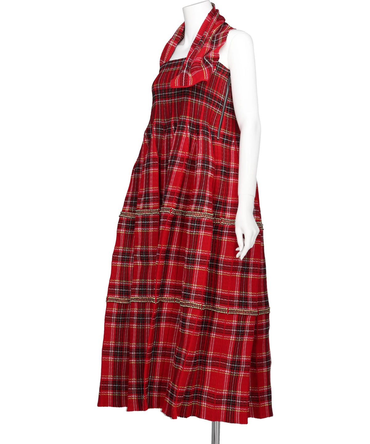 COUNTER TARTAN HALTER DRESS