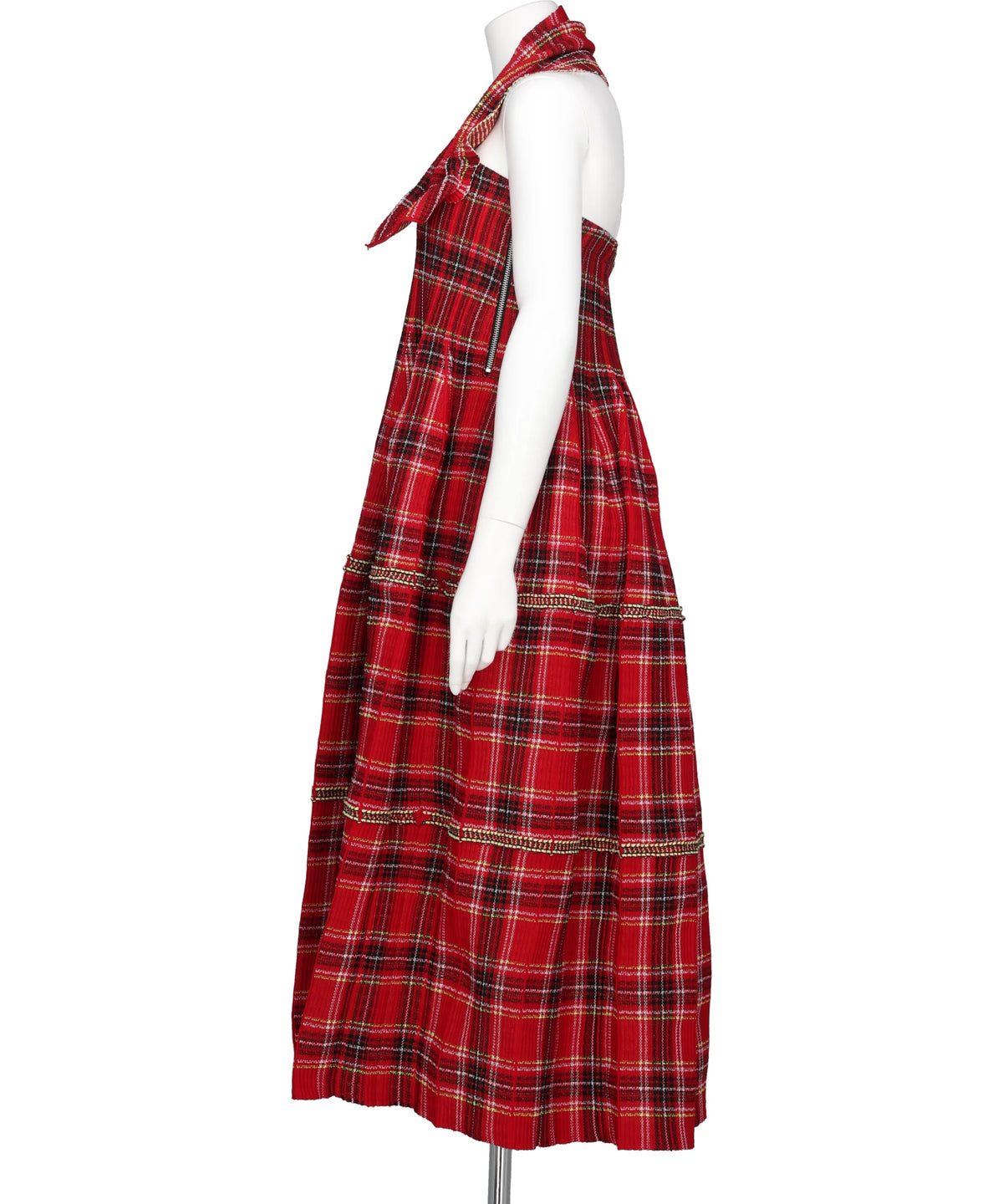 COUNTER TARTAN HALTER DRESS