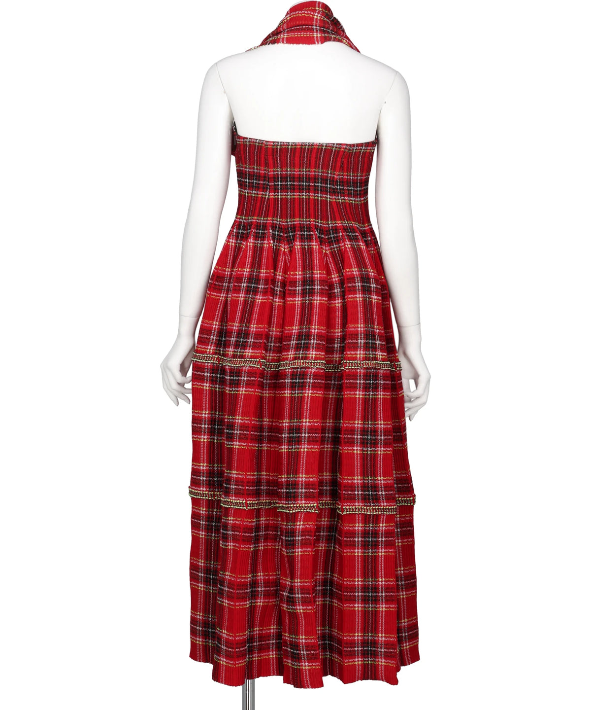 COUNTER TARTAN HALTER DRESS