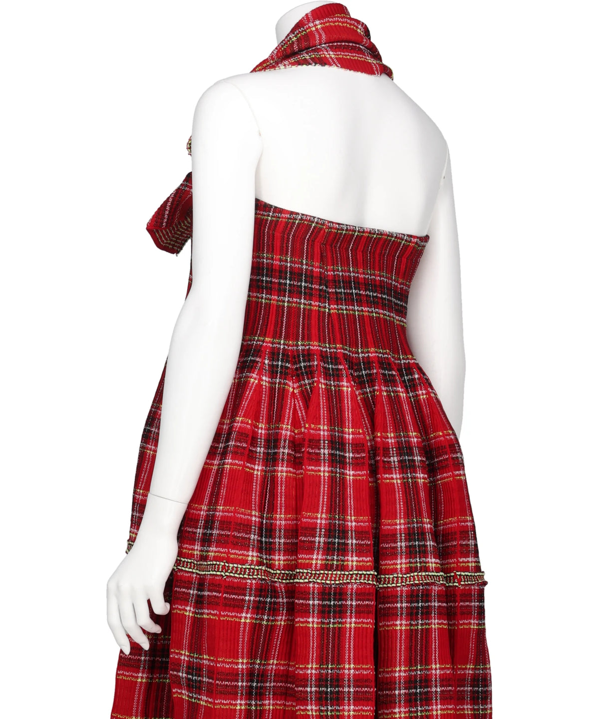 COUNTER TARTAN HALTER DRESS