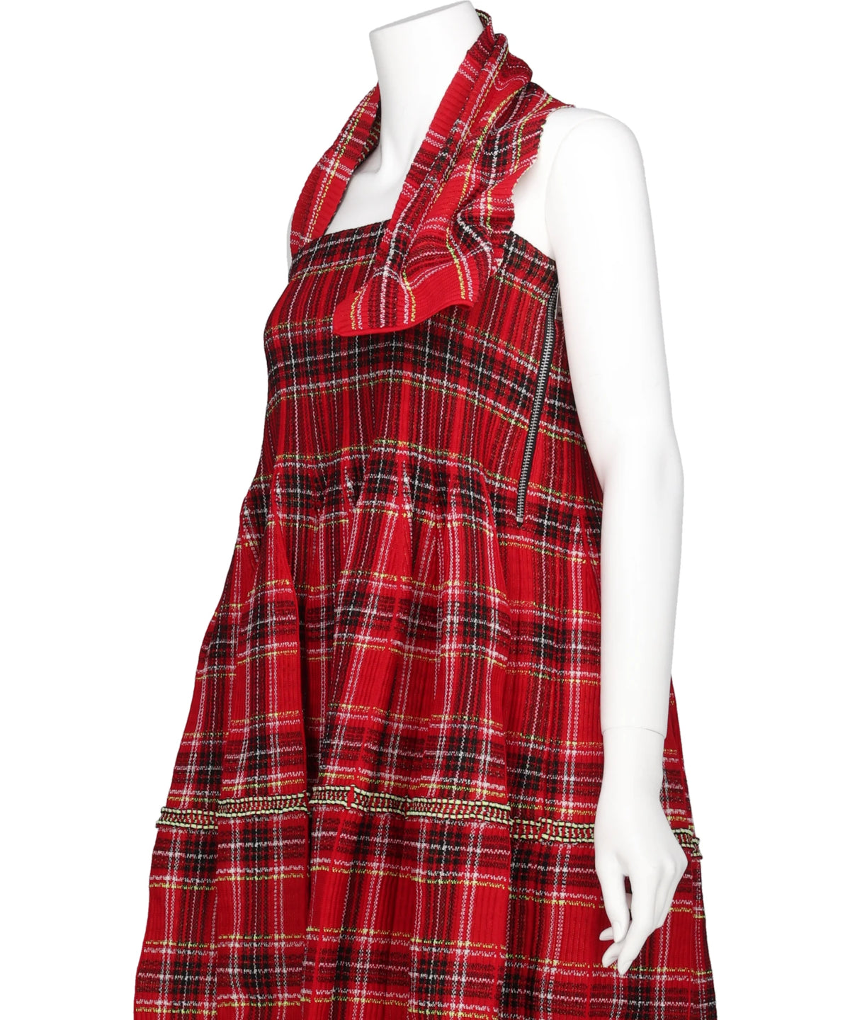 COUNTER TARTAN HALTER DRESS