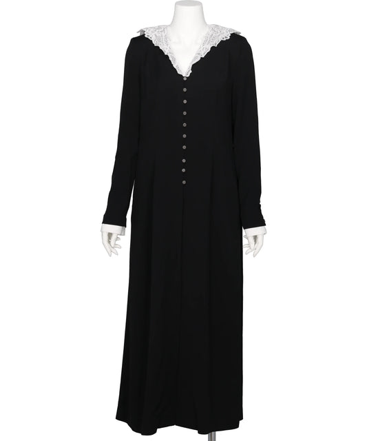 tanakadaisuke(タナカダイスケ) 2026AW LACE SAILOR COLLAR LONG DRESS TD-26AW-OP53