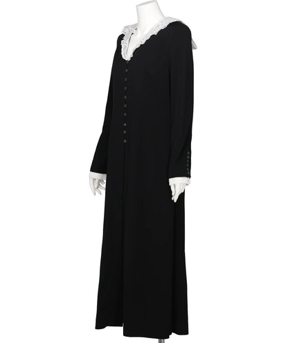 LACE SAILOR COLLAR LONG DRESS