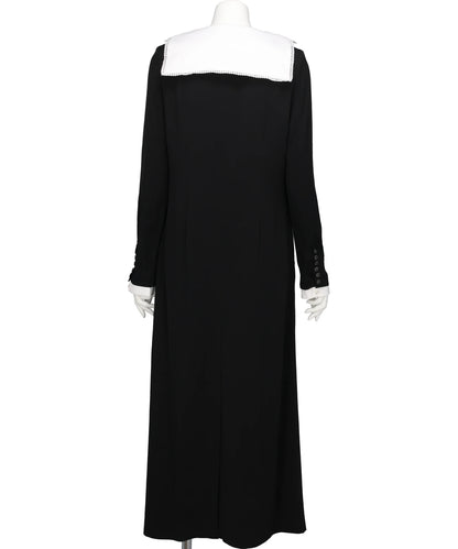 LACE SAILOR COLLAR LONG DRESS