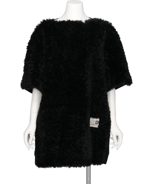 Maison MIHARA YASUHIRO(メゾンミハラヤスヒロ) COMBINED FAUX FUR×SATIN DRESS