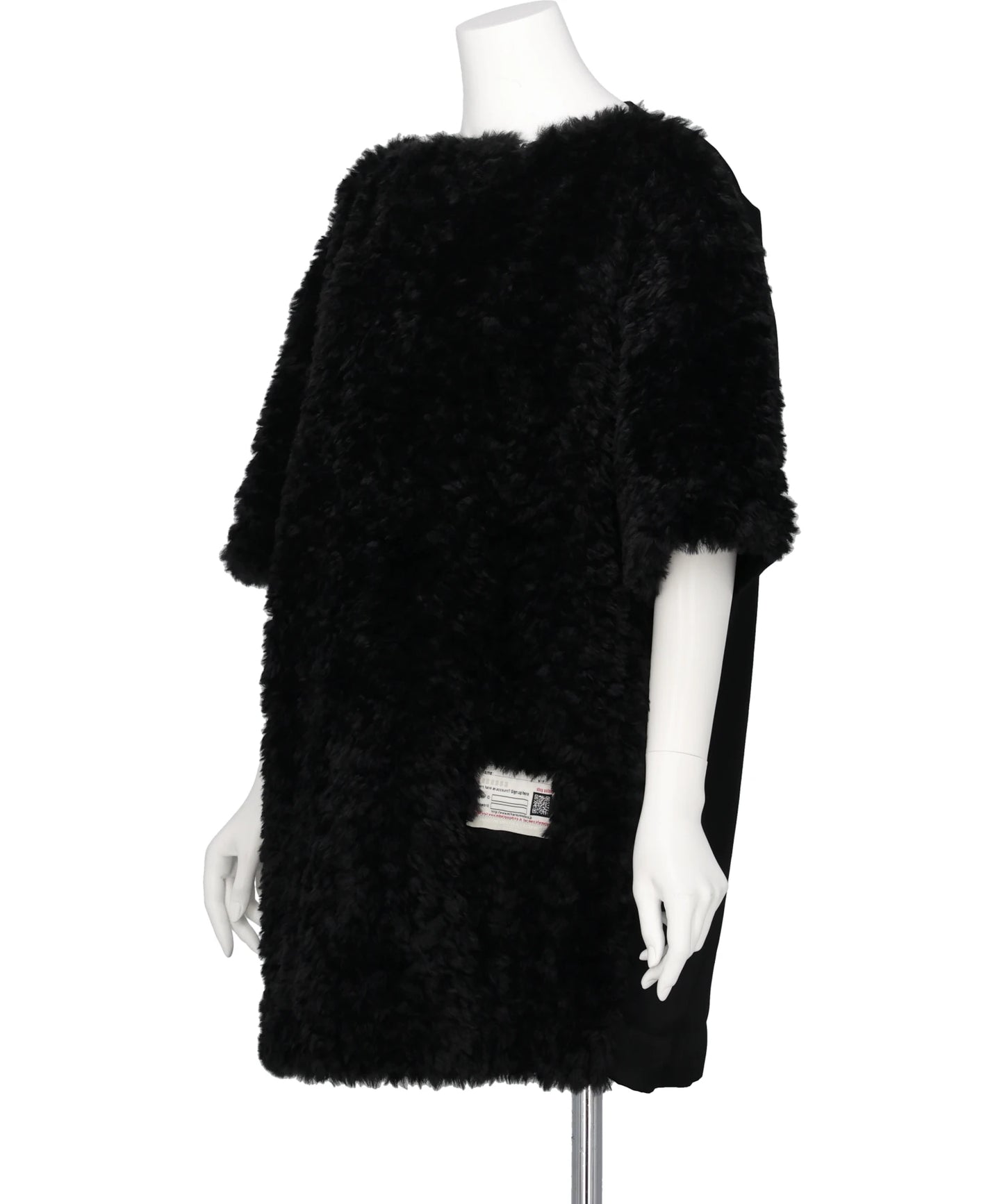 COMBINED FAUX FUR×SATIN DRESS