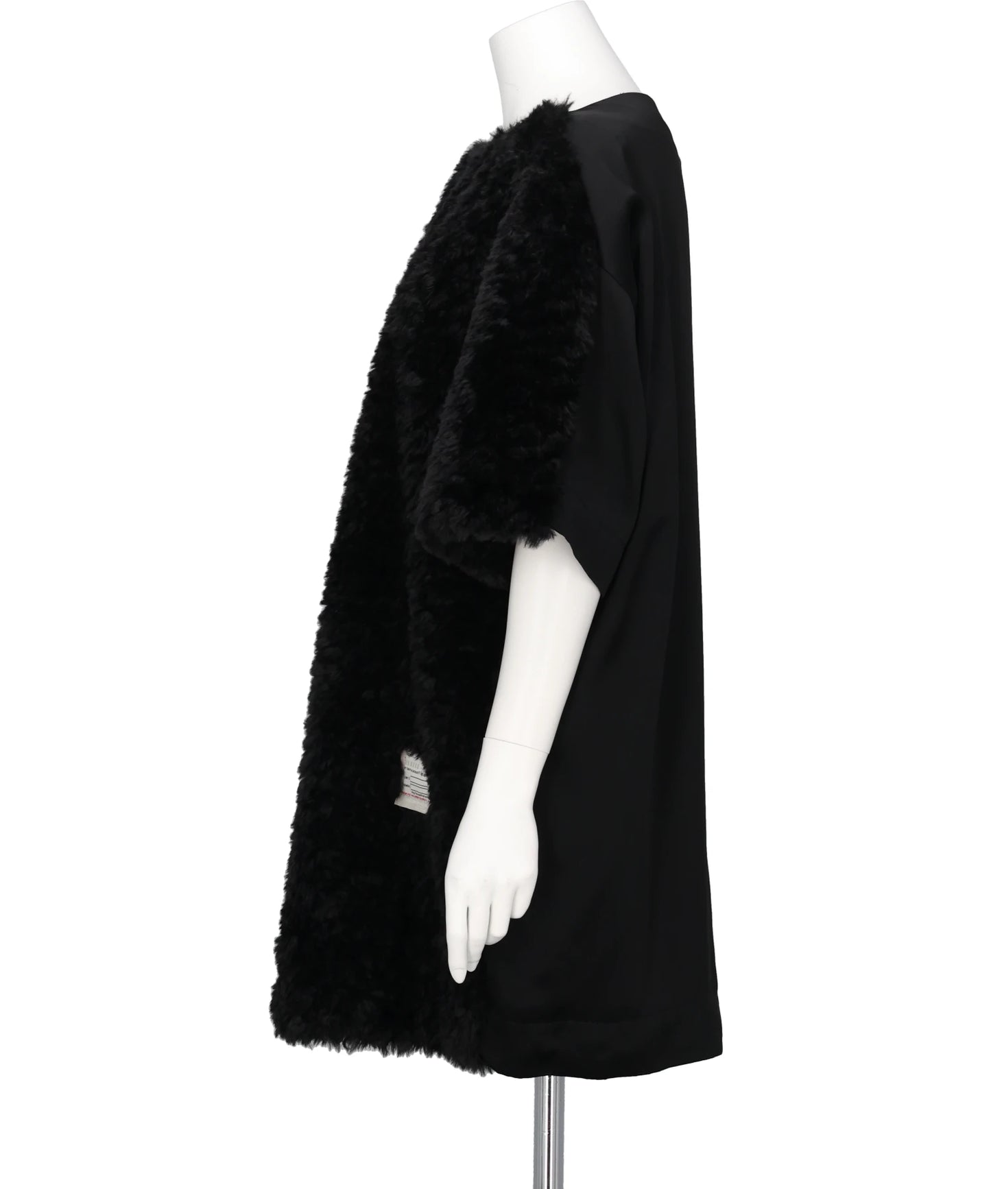 COMBINED FAUX FUR×SATIN DRESS