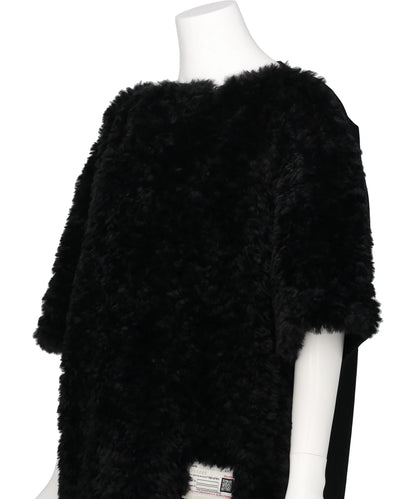 COMBINED FAUX FUR×SATIN DRESS