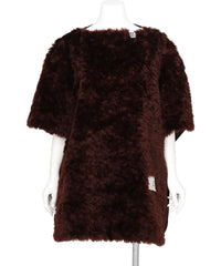 Maison MIHARA YASUHIRO(メゾンミハラヤスヒロ) 2026AW COMBINED FAUX FUR×SATIN DRESS B17DR171