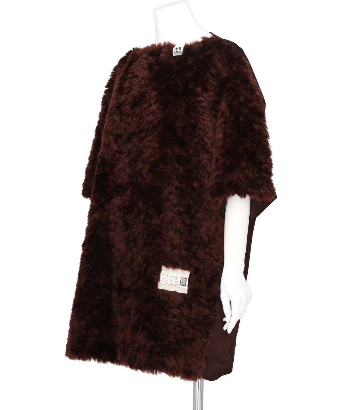 COMBINED FAUX FUR×SATIN DRESS