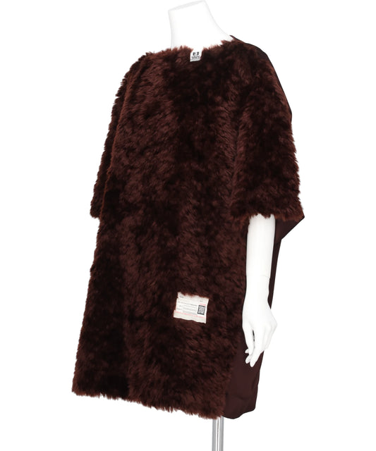 COMBINED FAUX FUR×SATIN DRESS