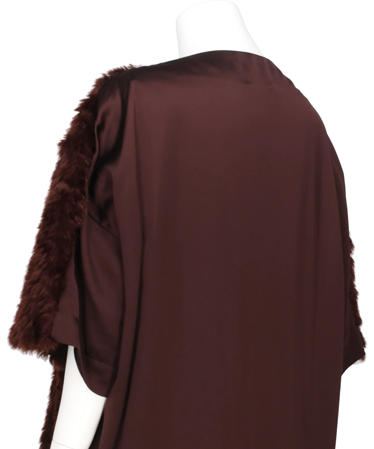 COMBINED FAUX FUR×SATIN DRESS