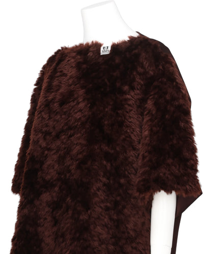 COMBINED FAUX FUR×SATIN DRESS