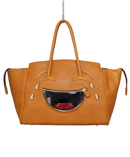 LAUGHING EMOJI LEATHER BAG