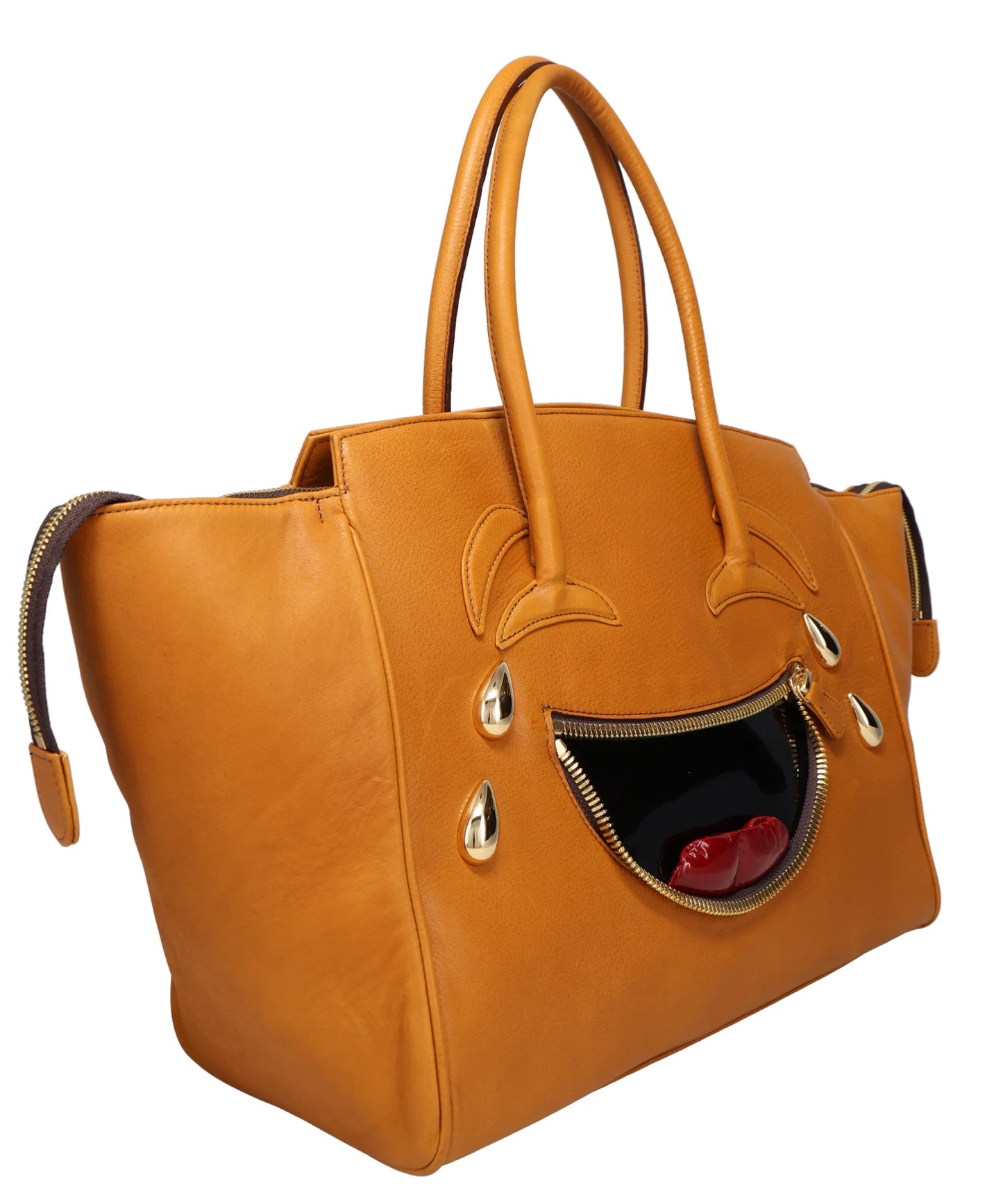 LAUGHING EMOJI LEATHER BAG