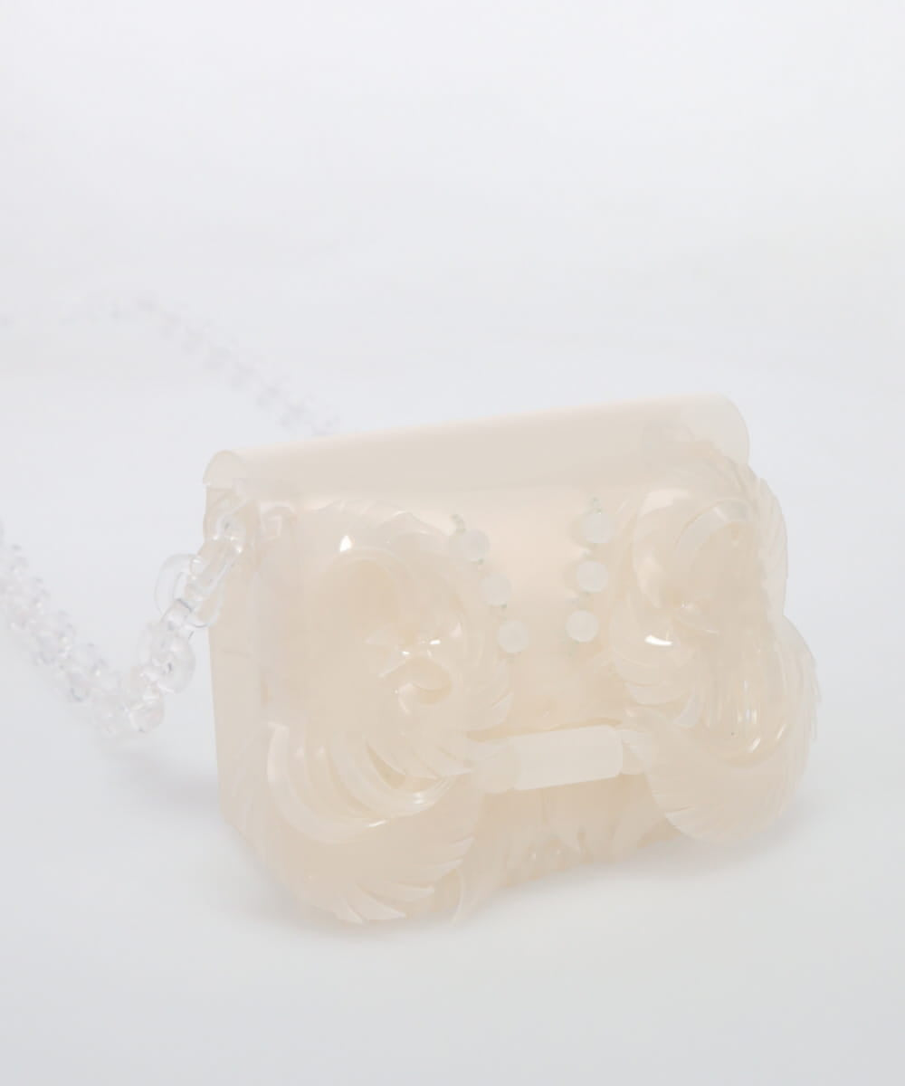 TRANSPARENT SCULPTURAL MICRO CHAIN BAG