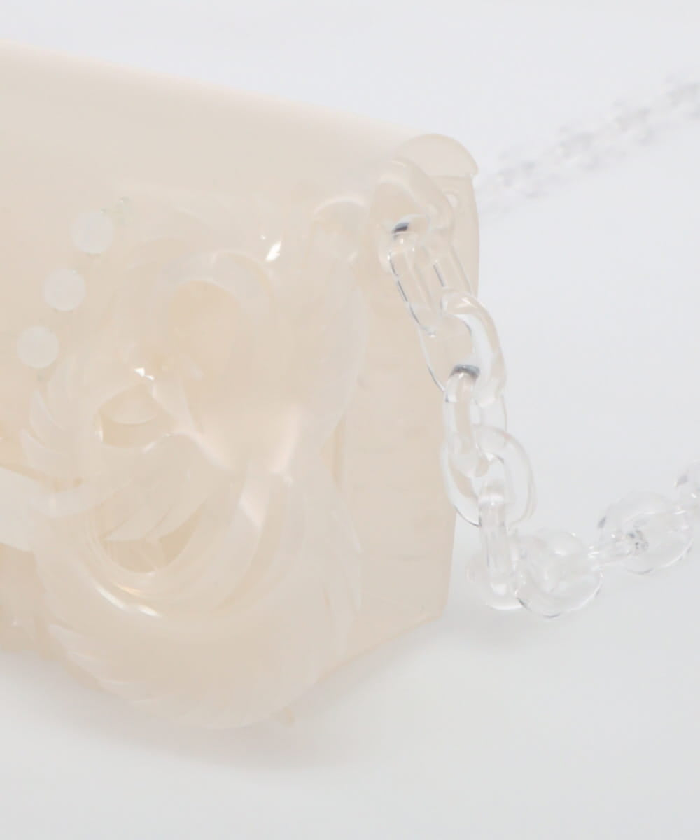 TRANSPARENT SCULPTURAL MICRO CHAIN BAG