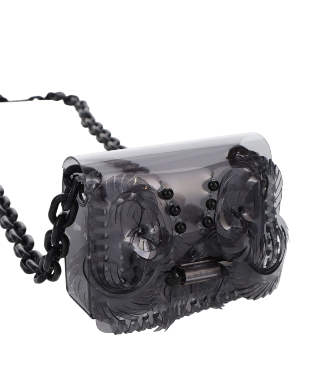 TRANSPARENT SCULPTURAL MICRO CHAIN BAG