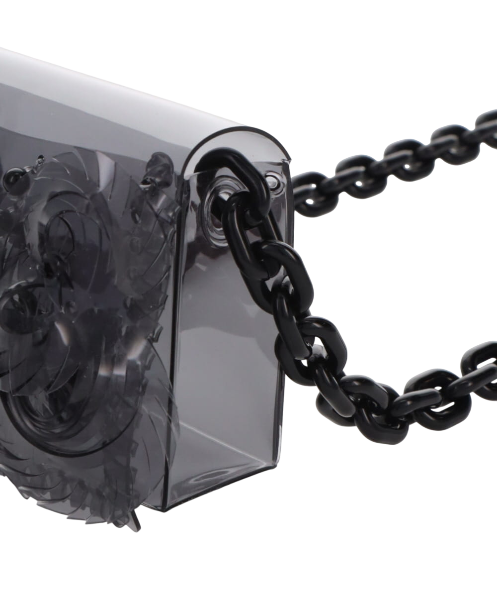 TRANSPARENT SCULPTURAL MICRO CHAIN BAG