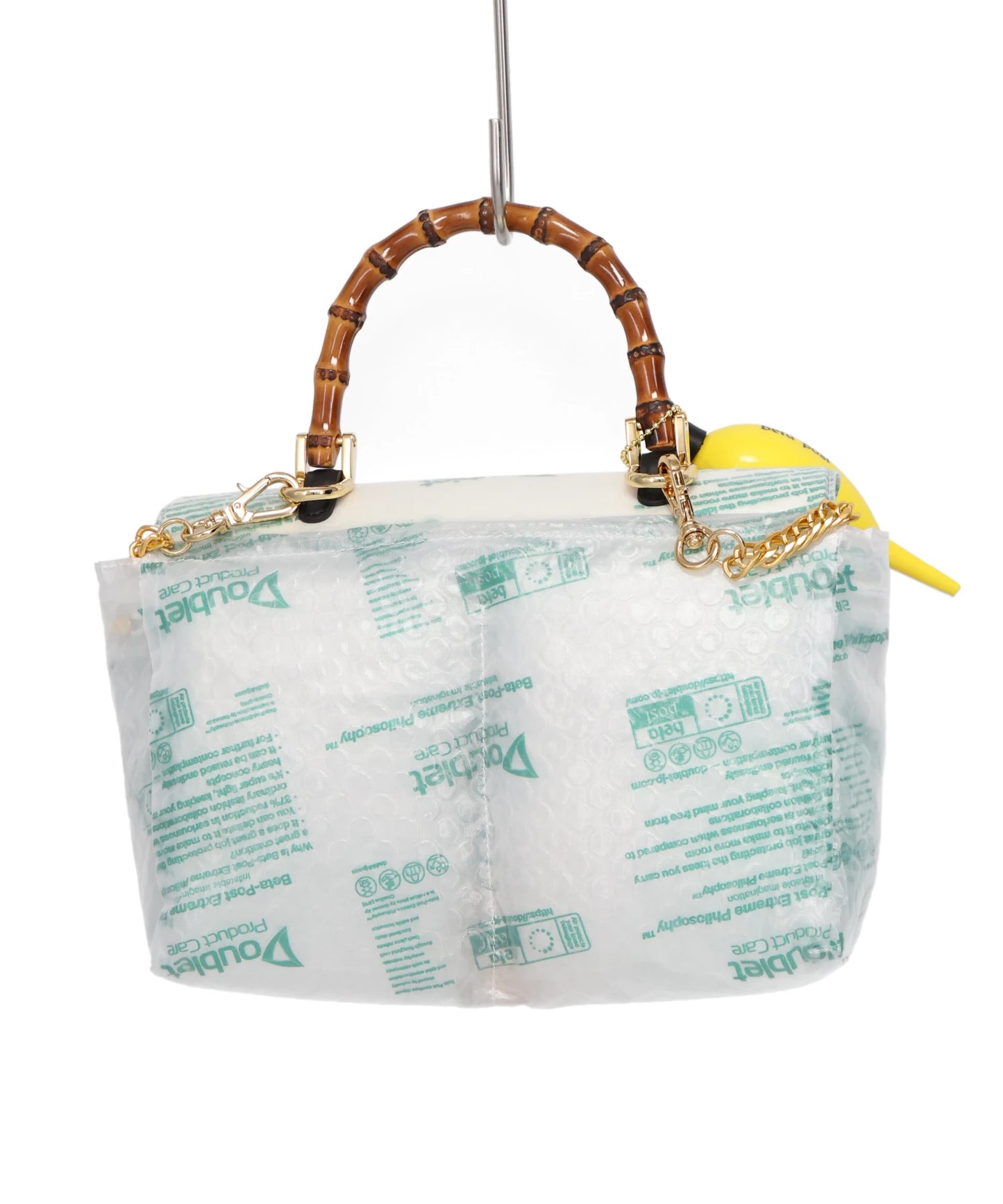 AIR PILLOW BAMBOO HANDLE BAG