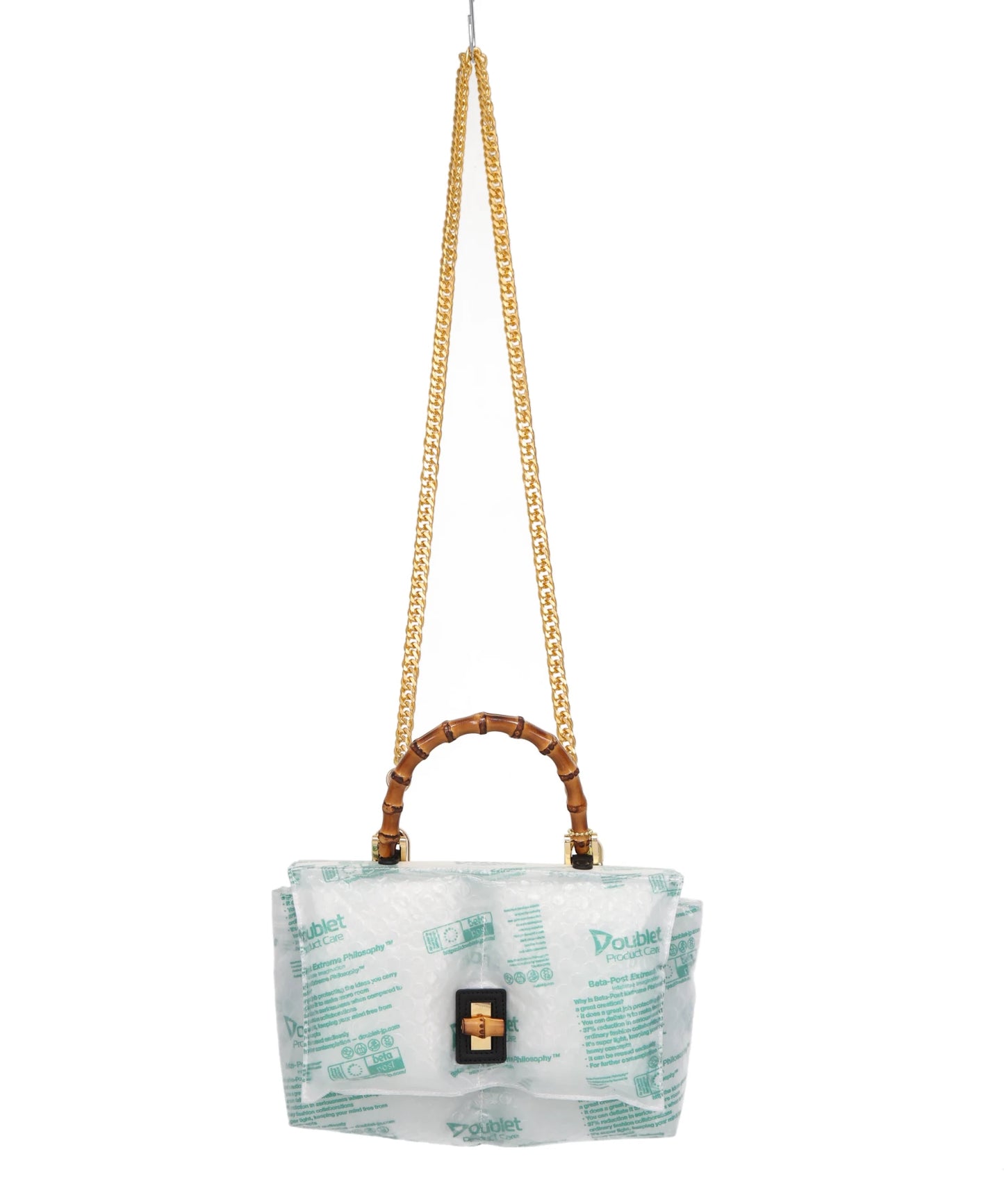 AIR PILLOW BAMBOO HANDLE BAG