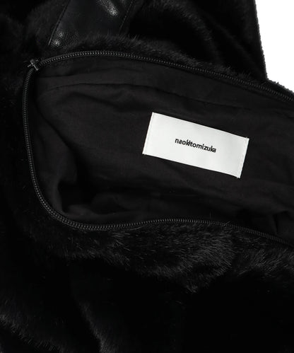 FAUX FUR FLOWER BIG BAG