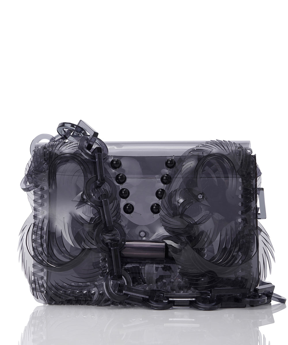 TRANCSPARENT SCULPTURAL MINI CHAIN BAG