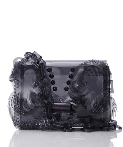 TRANCSPARENT SCULPTURAL MINI CHAIN BAG