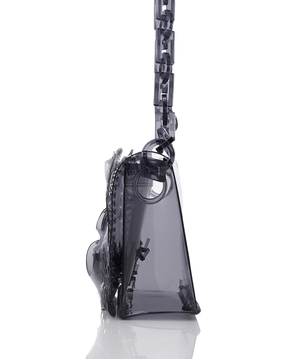 TRANCSPARENT SCULPTURAL MINI CHAIN BAG