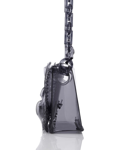 TRANCSPARENT SCULPTURAL MINI CHAIN BAG