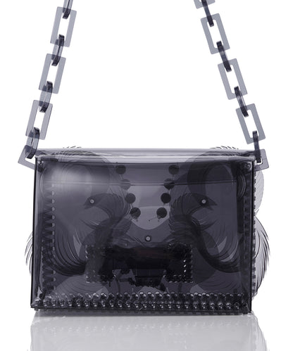 TRANCSPARENT SCULPTURAL MINI CHAIN BAG