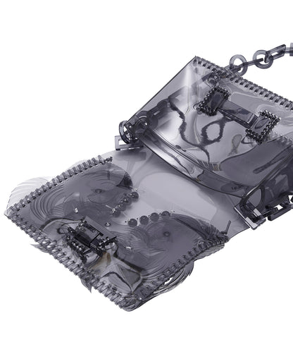TRANCSPARENT SCULPTURAL MINI CHAIN BAG