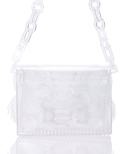 TRANCSPARENT SCULPTURAL MINI CHAIN BAG