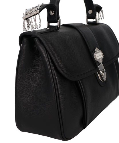 SILVER TAG LEATHER BRIEFCASE