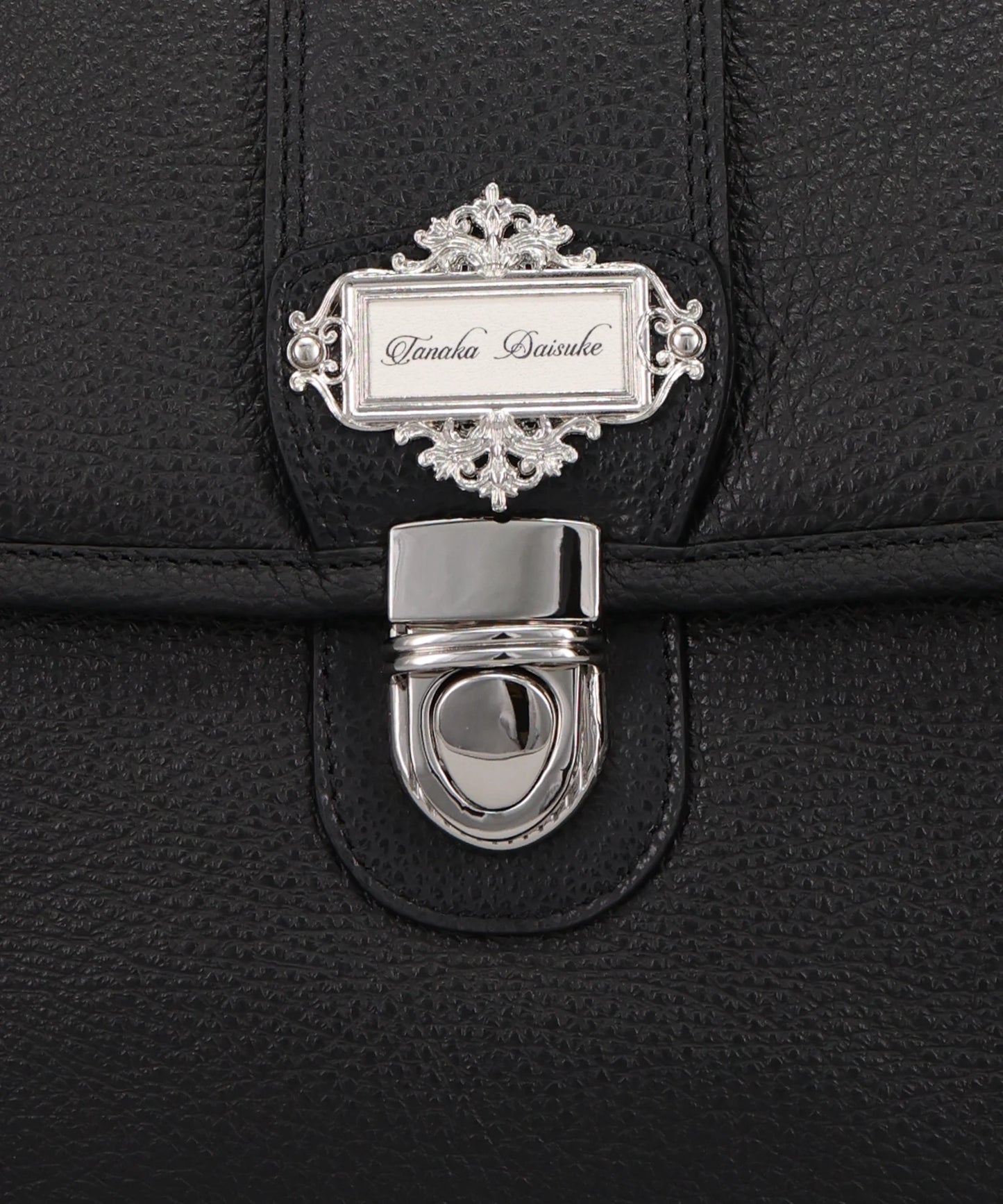 SILVER TAG LEATHER BRIEFCASE