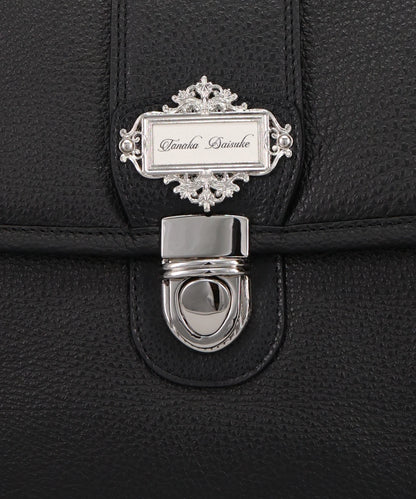 SILVER TAG LEATHER BRIEFCASE