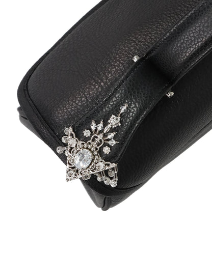 SILVER TAG LEATHER BRIEFCASE