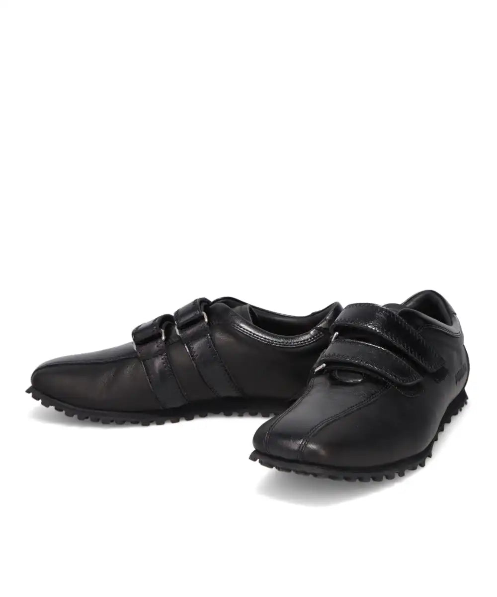 SQUARE-TOE LEATHER SNEAKERS