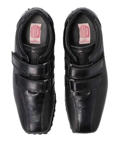 SQUARE-TOE LEATHER SNEAKERS